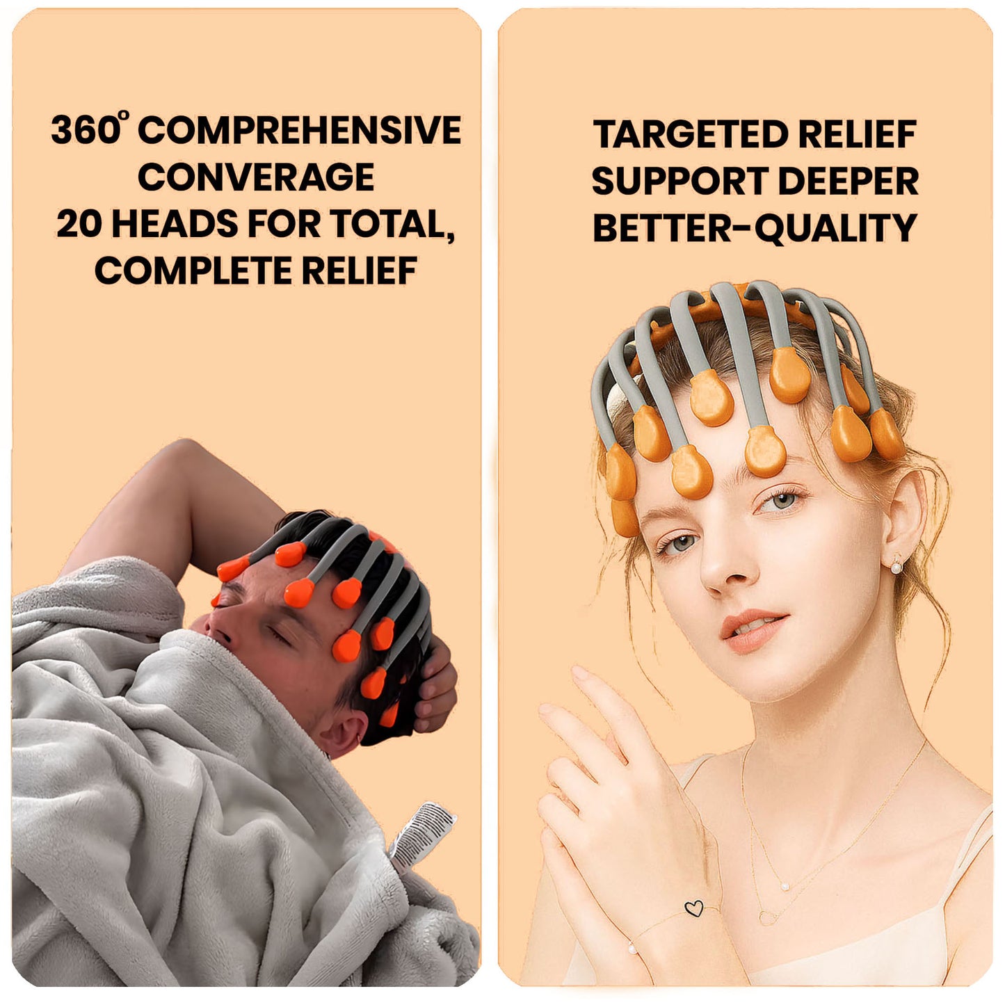 Head Massager helps relieve tension and promote relaxation